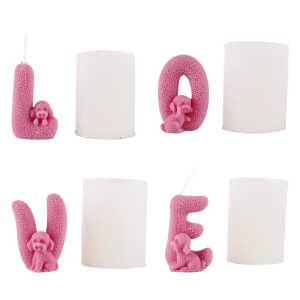 Khuôn Silicone tình yêu điêu khắc chó khuôn bức tượng nhỏ vật trang trí để bàn khuôn mẫu nhựa Epoxy khuôn mẫu thạch cao khuôn mẫu