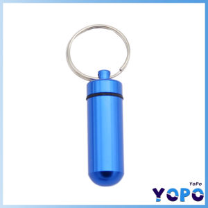 YoPo Aluminum Keychain Medication Pill Box Portable Mini Travel Pill Boxes Medicine Vitamin Holder case