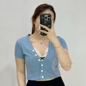 Crop Top Wanita Knit Korean / Atasan Knit Wanita Korean Style 5741