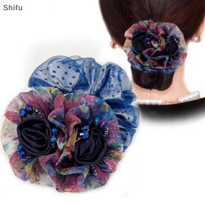 [ShiFu] Flower Hair Band Elegant Womens Rubber Band Simple Large Scrunchies Hair Accessories For Women