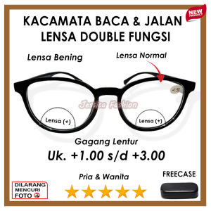 New - Kacamata FULL PLUS - FRAME HITAM - Khusus Baca Rabun Dekat UNTUK PRIA WANITA DEWASA - Ready Ukuran (+) 1.00 SAMPAI (+)3.00- FREE CASE - GAYA TRENDY MASA KINI - COD