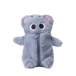 LEIFNYDI Siamese Cat Plush Pencil Case Large Capacity Stuffed Animal Stationery Bag Novelty Cute Design Cat Pencil Bag Office Supplies