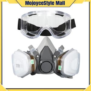 【Free Shipping】 Respirator Mask with Cotton Filter Gas Shield Adjustable Strap Gas Mask Dust-proof for Painting Welding Polishing