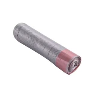 Portable thickened garbage bag with drawstring to close kitchen garbage disposable large rubbish bag