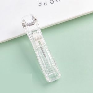 MixHome Ready Stock Transparent Reusable Clip Push Clamp Staple-free Stapler Push Clipper Paper Clip Binding Paper Stationery