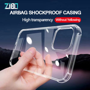 เคสโทรศัพท์กันกระแทกใสสี่มุมกันกระแทกกันตกสำหรับ iPhone 12 13 14 15 16 Pro Max 14 15 16 Plus 11 Pro XR X 7 8 Plus SE 2020 2022 12 13 Mini คุณภาพสูงซิลิโคนอ่อนชัดเจน TPU เคสป้องกันคลุม