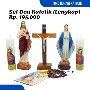 SET DOA KATOLIK LENGKAP / SALIB KATOLIK / PATUNG YESUS MARIA / LILIN DOA / PERLENGKAPAN DOA KATOLIK / ROSARIO
