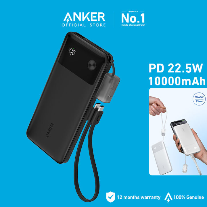 Anker Portable Charger USB-C Power Bank 10000mAh with 22.5W Power ...