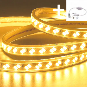 220v 3030 LED แถบแสง แถบนีออนกันน้ำ พร้อมปลั๊กไฟ สามารถใช้งานได้โดยตรง ติดตั้งง่าย 