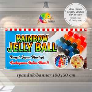 Cetak Spanduk Banner Rainbow Jelly Ball