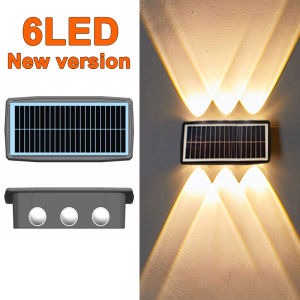 Đèn Tường LED Năng Lượng Mặt Trời Đèn Tường Sân Vườn Trang Trí Ngoài Trời Chống Nước Đèn Chiếu Sáng Cảnh Quan Phát Sáng Lên Xuống Dùng Cho Hàng Rào Sân Trong Cầu Thang Đèn Hàng Rào Hành Lang Sân Trong