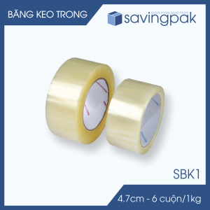 SBK1 - Combo 6 cuộn băng keo trong giá rẻ - 4.7cm x 6 cuộn/kg
