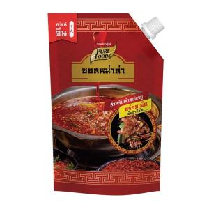 เพียวฟู้ดส์ ซอสหม่าล่า สำหรับทำซุปชาบู ถุง 500 กรัม / PURE FOODS Mala Hot Pot Soup 500 g.