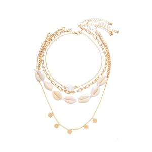 Bãi Biển Lớp Vỏ Vòng Cổ Với đất sét nhựa Giọng Có Thể Điều Chỉnh Neckchain Trọng Lượng Nhẹ Hợp Kim Cho da nhạy cảm