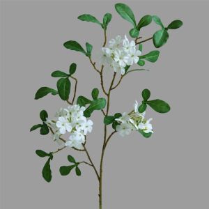 GRACE DIY Artificial Blue Mist Flower Green Leaf Long Stem Fake Flowers Faux Flowers Handmade Simulation Mini Hydrangea Home Hotel Decor