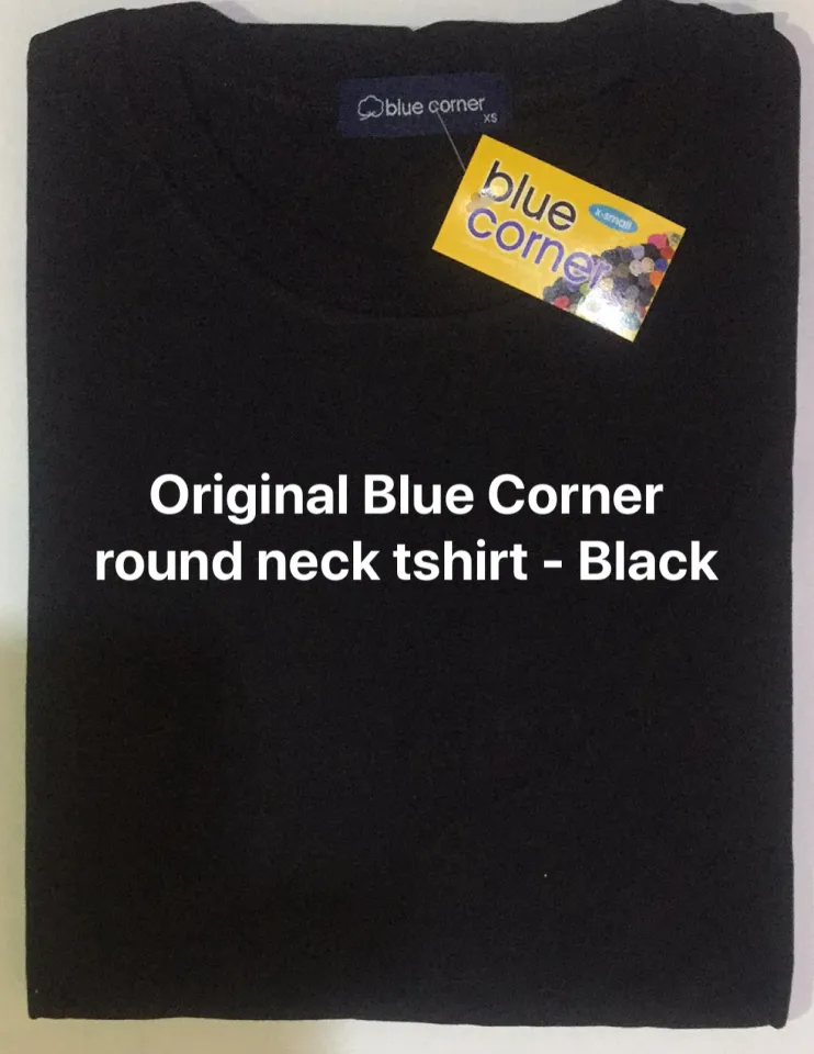 Blue corner black t sales shirt