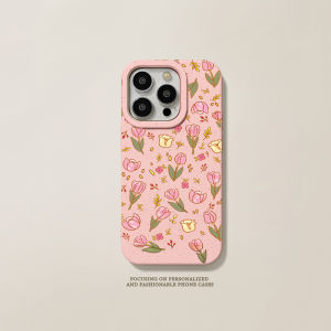 For iPhone 14 Pro max Tulips ins Trendy shell 13 12 11 15 8plus 7plus iPhone Case XR X Xs Max 11pro