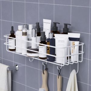 Homenhome Non Perforated Wall Mounted Shower Gel Storage Rack in Household Restrooms