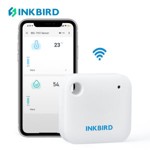 INKBIRD IBS-TH3 Wi-Fi Temperature Humidity Sensor Pocket-sized Indoor Thermometer and Hygrometer 2-in-1 Sensor with Temperature Alarms Historical Graphs Data Cloud Storage Ideal for Refrigerators Reptile Terrariums Cases Wine Cellars Wareho