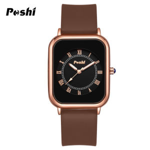 Poshi Jam Tangan Wanita Tali Silikon Premium Tahan Air Keringat Cocok Untuk Olahraga Kasual Korea