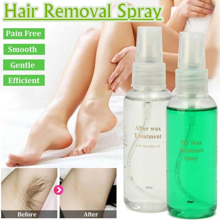 Pre-wax & After Wax 60ml Smooth Body Hair Removal Treatment Spray ...