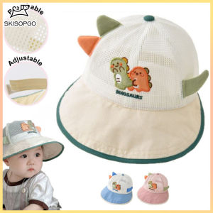 SKISOPGO Baby Cap Cartoon Dinosaur Breathable Baseball Hat Sun Hat Infant Boys Girls Hat Topi Bayi 6-24 Month