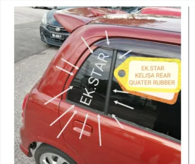 QUARTER GLASS WINDOW RUBBER WEATHERSTRIP PERODUA KELISA BELAKANG CERMIN GETAH CERMIN TIGA GETAH -REAR LEFT