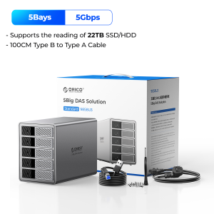 ORICO 5 BAY 3.5-inch lưu trữ ổ cứng Tủ năm bay 110TB 7 cuộc tấn công SATA3.0 5Gbps doanh nghiệp bảo mật dữ liệu mamt hiệu quả tản nhiệt