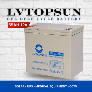 [JAFED] 55AH/100AH/150AH 12V LVTOPSUN Gel Deep Cycle Maintenance Free Rechargeable Sealed Lead Acid UPS Solar Battery [Quality Brand]