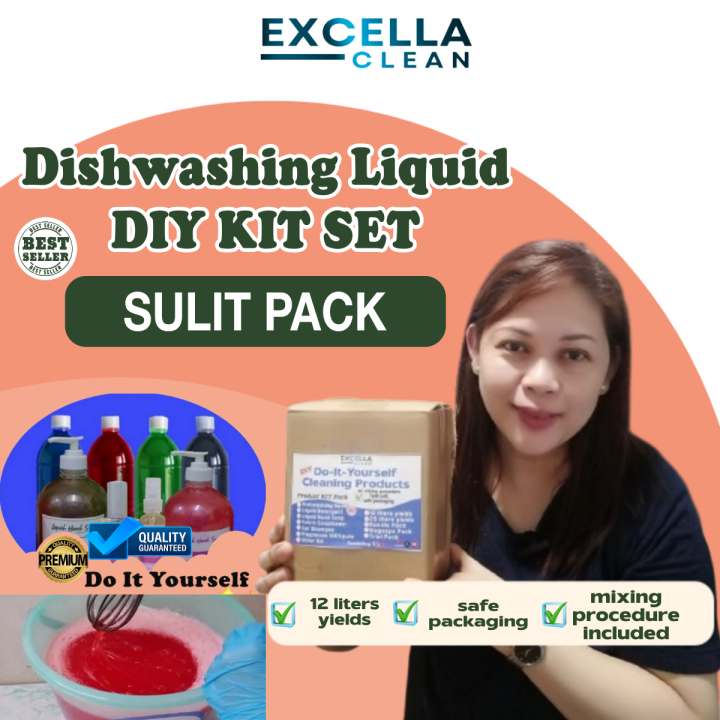 ExcellaClean Dishwashing Liquid DIY KIT set ECO SULIT PACK 12 Liters
