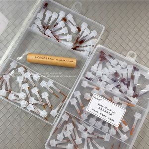 MOLISAN 40/60 Pcs นุ่มนุ่มๆ แปรงขัดเล็บ ห้าสไตล์ พร้อมปากกาสองหัว ที่ทาของเหลว ง่ายต่อการติดตั้ง มัลติฟังก์ชั่ หัวแปรงขัดขวดน้ำยาทาเล็บ ร้านทำเล็บ