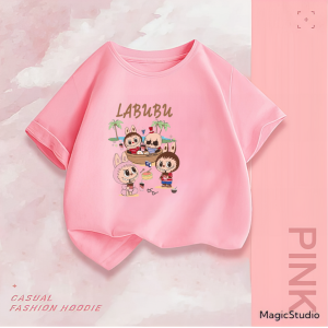 JOY Kaos Anak Anak Usia 1-7 Tahun Lengan Pendek Motif Labubu Cafe