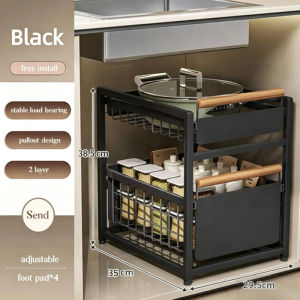 Rack Kitchen Pull Out Drawer Organizer Pull Out Basket Snack Rack Kitchen Sliding Storage | No installation needed