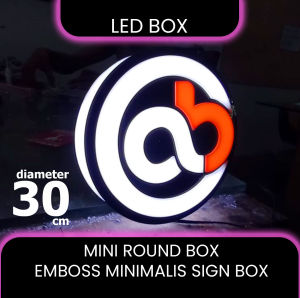 30cm Mini Round Sign Box I Neon Box Bulat Kecil Gambar Custom