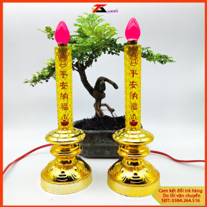 [GIÁ 1 CẶP] TẶNG 2 BÓNG ĐÈN TRÁI ỚT Cặp đèn Nến thờ cúng Đặt lên bàn thờ gia tiên- thờ cúng - thờ phật ....(NEN 1-1)