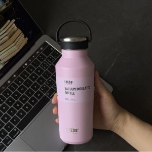 Tôi Biết Tyeso thể thao sức chứa lớn Cầm Tay Bình cách nhiệt 304 Thép Không Gỉ đơn giản nhỏ Miệng Cup Cho Xe Sử Dụng