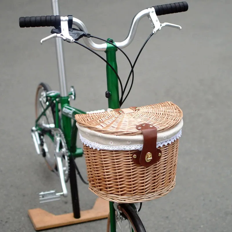 Bicycle R Rattan Basket Use For Brompton Birdy Folding Bike Bags