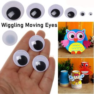 NOBLELUX 30/100pcs/bag 3D Dolls Activity Eyes Plastic BlackWhite Kids Stuffed Animals Plush Eyes With Adhesive Backed Wiggling Moving Eyes