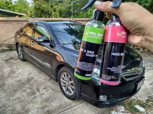 สูตรใหม่ น้ํายาเคลือบสีฟิล์มแก้ว 510ML.แถมผ้าไมโคร น้ํายาเคลือบรถ เคลือบเงารถสูตรเพิ่มสารเคลือบเงา X10 เท่า BY VPRO WAX เคลือบแก้ว ขัดสีรถ