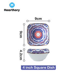 Ceramic Sauce Dish Boho Collection Hand-Painted Underglaze Dining Set Sauce Plate