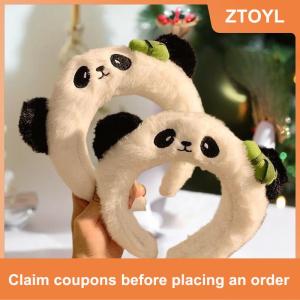 【ZTOYL】 Dễ Thương Phim Hoạt Hình Gấu Trúc Sang Trọng Headband Cho Phụ Nữ Của Rửa Mặt Vui Chơi Giải Trí Công Viên Vui Nhộn Và Sáng Tạo Headband Cho Zoo Tóc Phụ Kiện