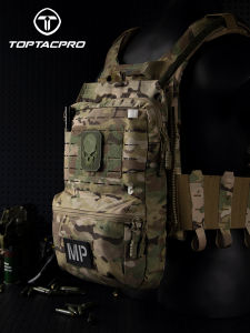 TOPTACPRO  Tactical vest 2L Water bag package   Outdoor MOLLE System Expansion Large Capacity with Bag   Extinction