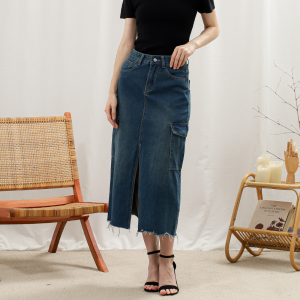 MKY CLOTHING ROK MIDI CARGO SLIT HW UNFINISHED