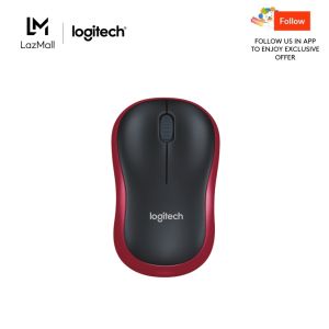 Logitech M185 Wireless Mouse 2.4GHz with USB Mini Receiver 12-Month Battery Life 1000 DPI Optical Tracking Ambidextrous Compatible with PC Mac Laptop - Red
