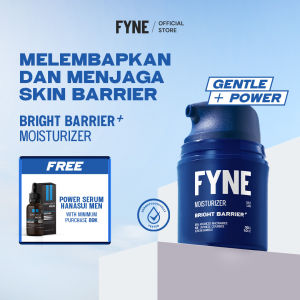 FYNE [SPECIAL END YEAR SALE : MELINDUNGI SKIN BARIER] Bright Barrier+ Moisturizer 30gr -  Pelembab Muka Cowok Mengurangi Muka  Berminyak dan Menyamarkan Pori Pori Wajah  dengan 5x Ceramide serta Advanced Niacinamide