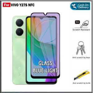 Full Cover Tempered Glass Anti  Blue Light For VIVO Y100 4G Y100 5G Y27S NFC Y17s V15 PRO Anti Radiasi UV Blue Ray