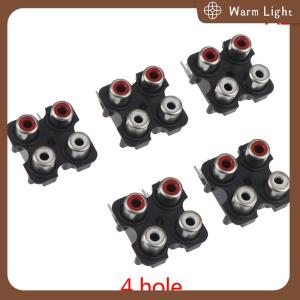 Warm Light ช่องเสียบสัญญาณเสียงสเตอริโอตัวเมีย RCA ช่องเสียบ2 4 5ชิ้นช่องเสียบช่องเสียบสัญญาณเสียง