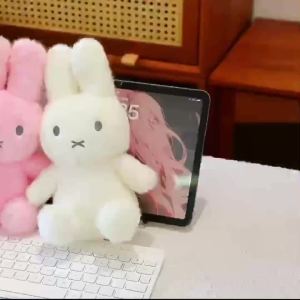 Kawaii Miffy Plush Doll Creative Dopamine Fluffy Stuffed Toy Cuddly High Quality Home Decoration Anime Accessories Perfect Gifts2026