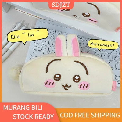 SDJZT UTENSIL (COD) Cute Japanese Anime Chiikawa Stationery Box Kawaii Usagi Hachiware Student Large Capacity Cartoon Stationery Bag Birthday Gifts