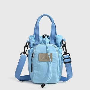 ALO WomenDrawstring Crossbody Bag Nylon Portable Hand Pouch Multi Color Adjustable Strap Casual Daily Travel Phone Sling Bag